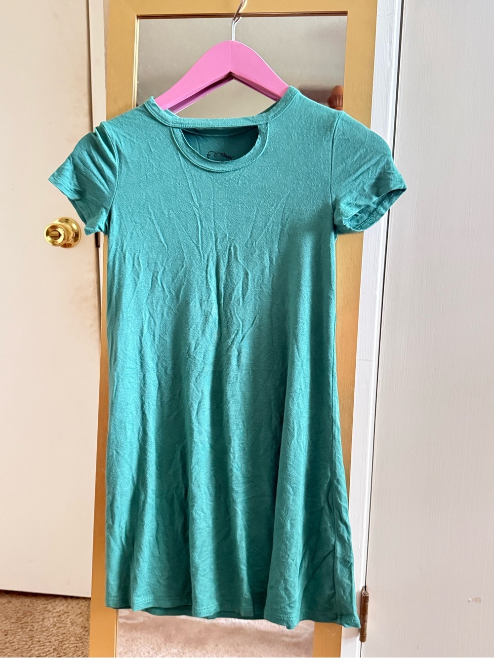art class Teal Green Short Sleeve Swing Dress. M (7-8) NWOT super soft!